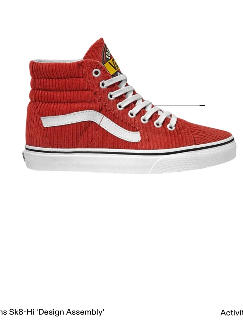 Vans Corduroy High-Top Red Sneakers - Women’s 9
